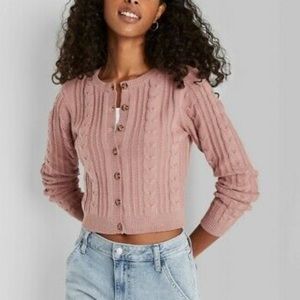 Pink Cable Knit Sweater